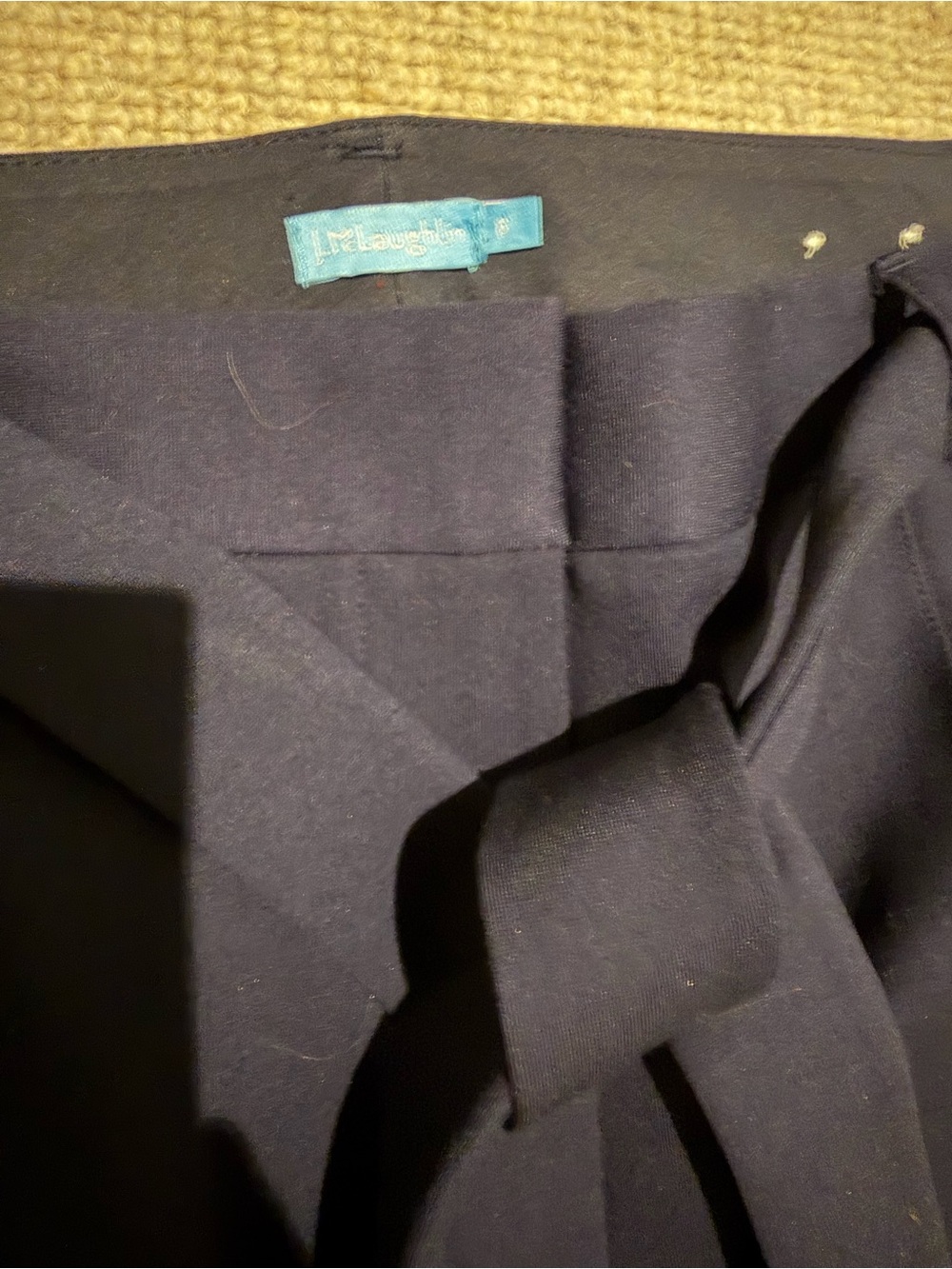 J.McLaughlin Tailored High-Waist Tie Belt Pants - Navy - Picture 2 of 5